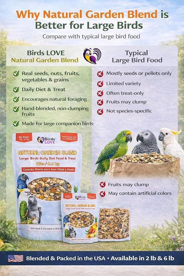Birds LOVE All Natural Garden Blend Bird Food for Parrots 6lb