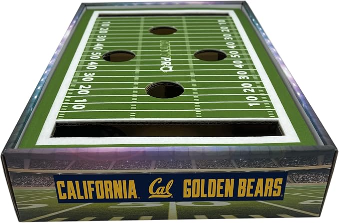 Pets First NCAA California Berkley Golden Bears Cat Scratcher Box, Game Day Cat Toy, NCAA Football Field Designed Cat Scratcher and Lounge, Stimulating Cat Game
