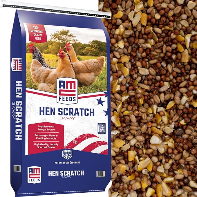 AMERICAN CLASSIC 3-Way Hen Scratch Chicken Feed - 50 Pound Bag