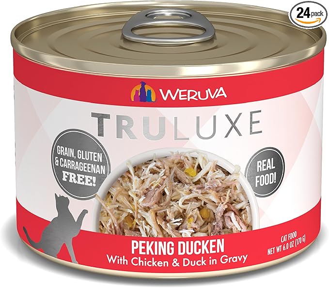 Weruva TruLuxe Cat Food, Peking Ducken with Chicken Breast & Duck Breast in Gravy, 6oz Can (Pack of 24)