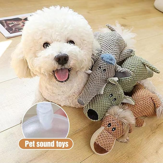 ROWPOZ Dog Plush Toys for Aggressive Chewers, 2026 New Indestructible Dog Squeaky Toys Dogs Puppy Chew Toys, Durable Chew Toys Dogs Plush Toy to Keep Them Busy (Yellow Lion)