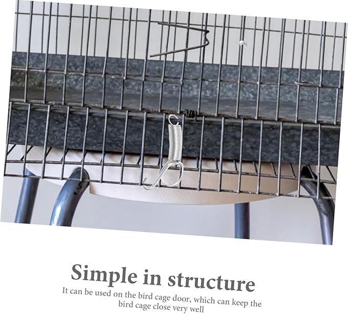 BESPORTBLE 10pcs Rabbit Cage Door Spring Hooks Fixed Hook for Cage Door Multi-Functional