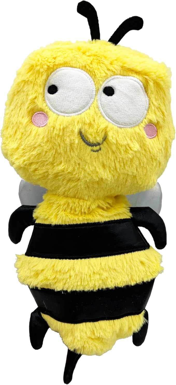 Huxley & Kent Funny Dog Toy w/Squeaker – Power Plush Squeaky Dog Toys for Small, Medium & Large Dogs – Soft Stuffed Animal for Indoor Play & Fetch - Slappies® Buzz Bee, Small