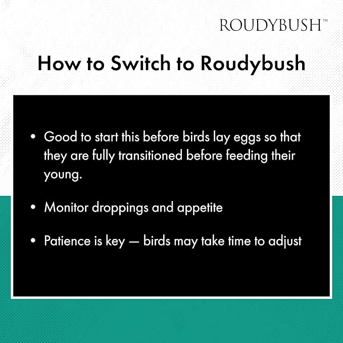 Roudybush Low Fat Food for Adult Birds & Chicks - Scientifically Formulated Bird Feed - Bird Food Pellets w/ Corn, Wheat, Soy & More - Nutritious & Healthy Feed for Birds (Small, 10lb)