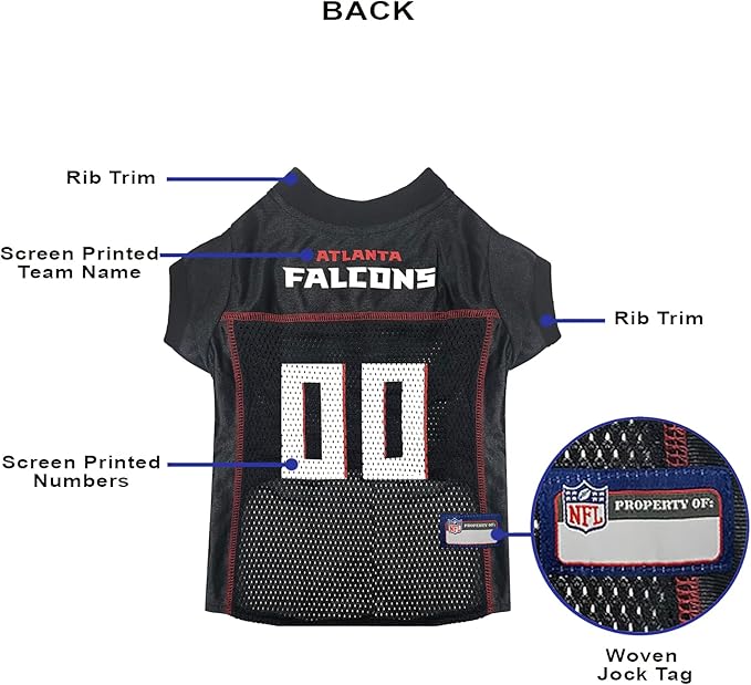 Pets First Atlanta Falcons NFL Mesh Pet Jersey, X-Large, Multi-Color