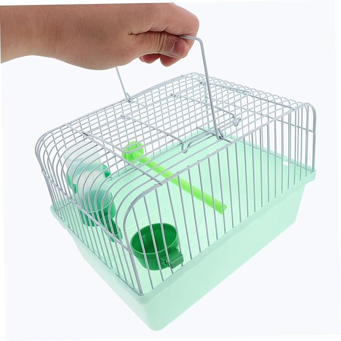 Portable Bird Cage for Travel Spacious Metal Carrier with Food Box Water Dispenser for Parrots Lovebirds Animals Comfortable Habitat for Bird Pets