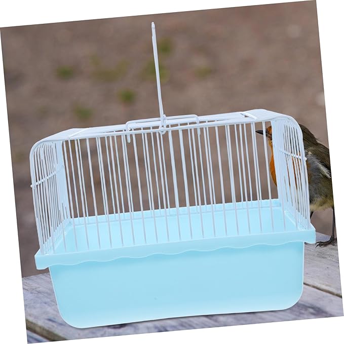 ibasenice Portable Lightweight Bird Carrier Cage for Small Pets Versatile Travel Indoor Use for Lovebirds Parakeets Cockatiels and Finches Observation Window