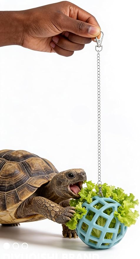 3.2 Inch Interactive Turtle Feeder Ball，Tortoise Toys & Turtle Tank Accessories，Aquatic Turtle Tank Decor for Turtle Habitat Enrichment，Toys for Turtles & Tortoise Habitat Accessories