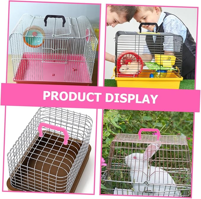 LIOOBO Portable Pet Crate Handles 20 Hamster Squirrel Bird Cage Accessories Easy to Carry Outdoor