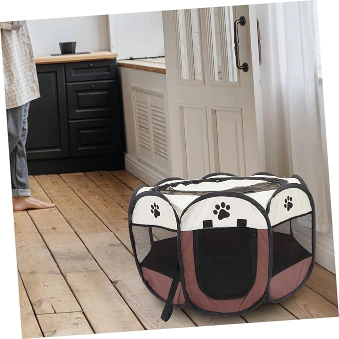 POPETPOP Dog Playpen Roof Portable Pet Tent House for Indoor Outdoor Use Large Capacity Octagonal Design Secure Locking Mechanism for Large Dogs and Cats