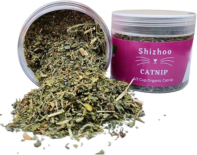 100% Natural Catnip for Cats & Kittens Premium Organic Blend to Energize and Excite Cats, Safe for Cat Play, Training, Refillable Catnip Toys, Cat Tree and Cat Bed (1/2 Cup)