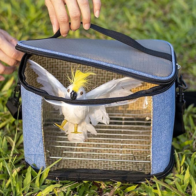 Fabric Carrier Bag for Small Animal Breathable Outgoing Bag Travel Cage Waterproof & Foldable Cage for Chinchilla Bird Cages for Cockatiels with Stand Bird Cage Accessories for Cockatiels