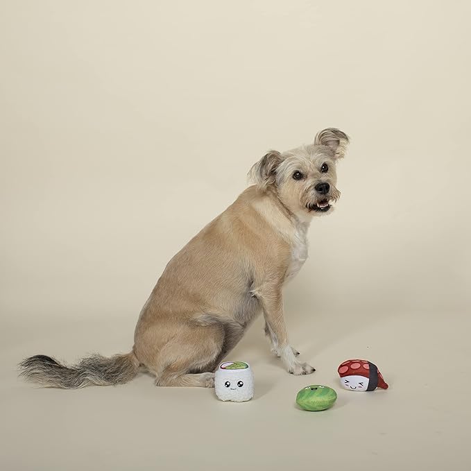 Fringe Studio Plush Dog Toy Set, SUSHIHOLIC, 3 Piece Set, for Small Dogs (289527)