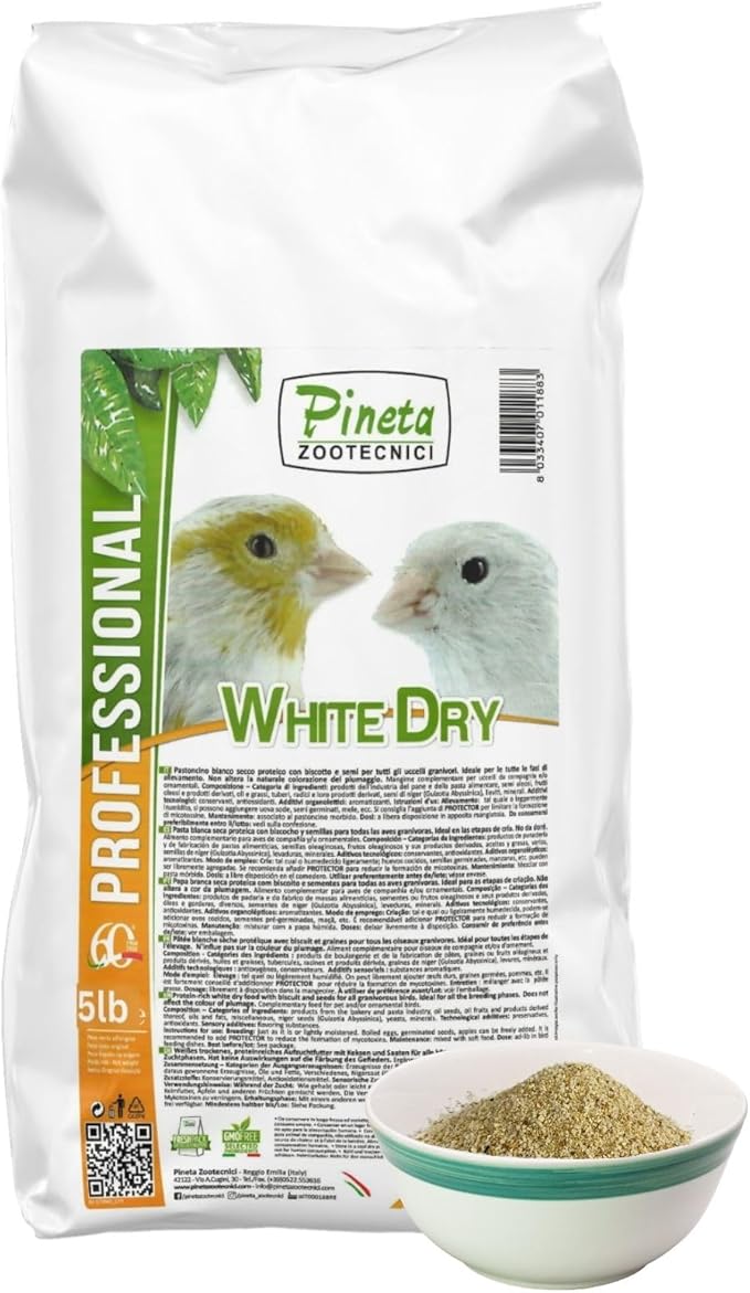 PINETA White Dry Bird Food 5 Lbs - Finch Food, Nutrient-Rich Blend Bird Seed for Finches and Small Birds, Support Daily Energy, Balanced Growth Diet & Healthy Food
