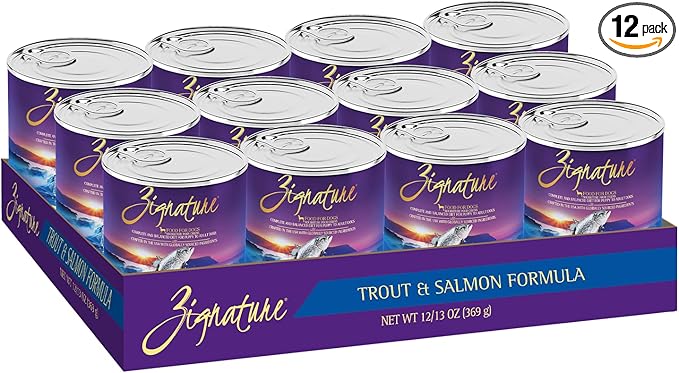 Zignature Trout & Salmon Formula Wet Dog Food 13oz, case of 12