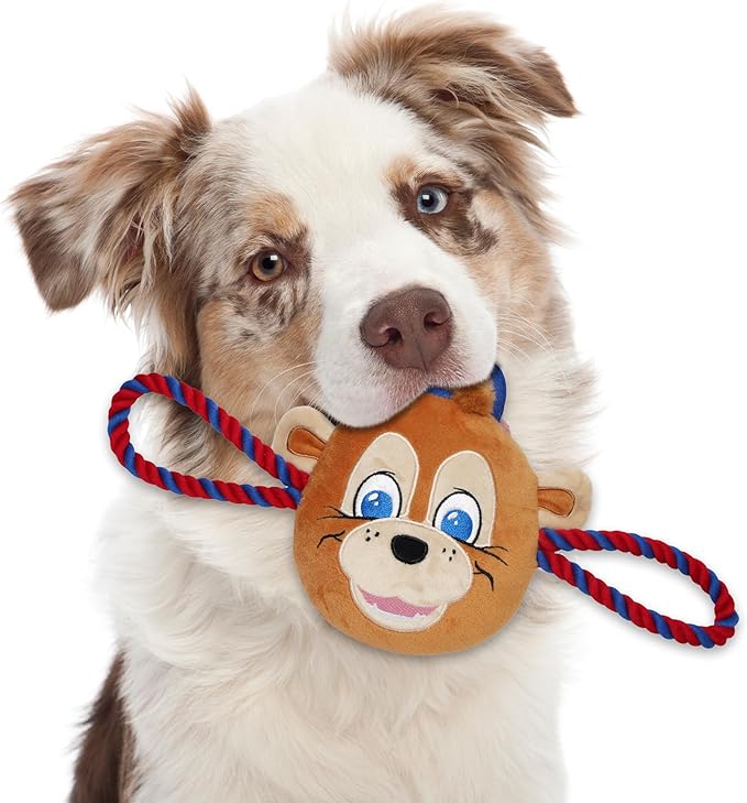MLB Chicago Cubs Nylon Mascot Dog Toy with Tough Dog Ropes & Inner SQUEAKER in Bright Team Colors