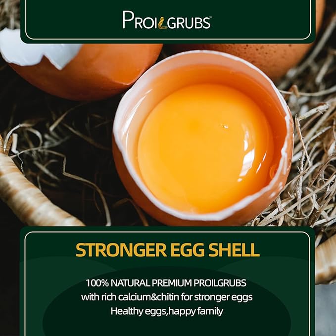 PROILGRUBS 11 LBS Protein Treat for Chickens All Natural Dried Black Soldier Fly Larvae Treats, Dried Meal Worms for Chickens, Hens, Birds