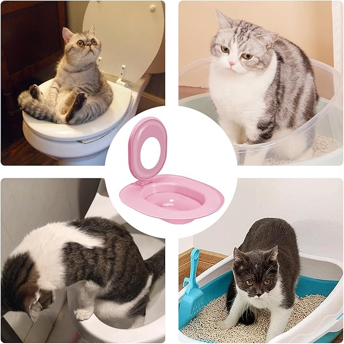 Reusable Cat Toilet Trainer Kit,Detachable for Easy Cleaning,Home Pet Care Potty Training System with Litter Box Compatibility
