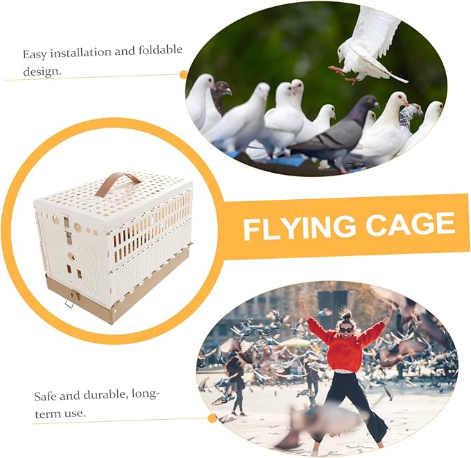 ibasenice Training Cage for Pigeons Portable Birdcage Kitten Rabbit Carrier Pet Travel