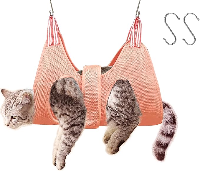 Cat and Dog Grooming Hammock with Safety Belt for Nail Clipping、Grooming,Cat Bathing Bag for cat Nail Trimming,Cat Claw Care Bag, Dog Grooming Harness（XS,Be Sure to Check The Size Chart）