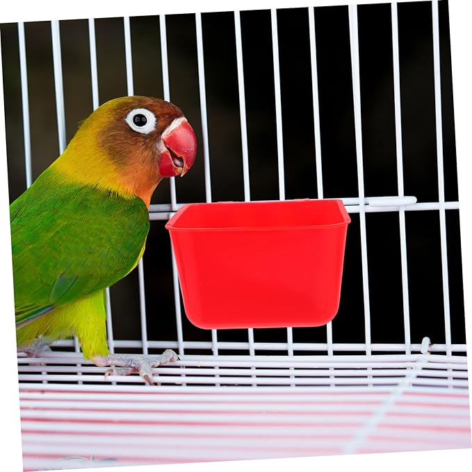 Milisten 4pcs Rabbit and Bird Cage Feeder Cups Sturdy Hanging Food and Water Bowls 12.5 * 9.5 * 6CM Convenient Drinker for Chickens Rabbits and Small Animals