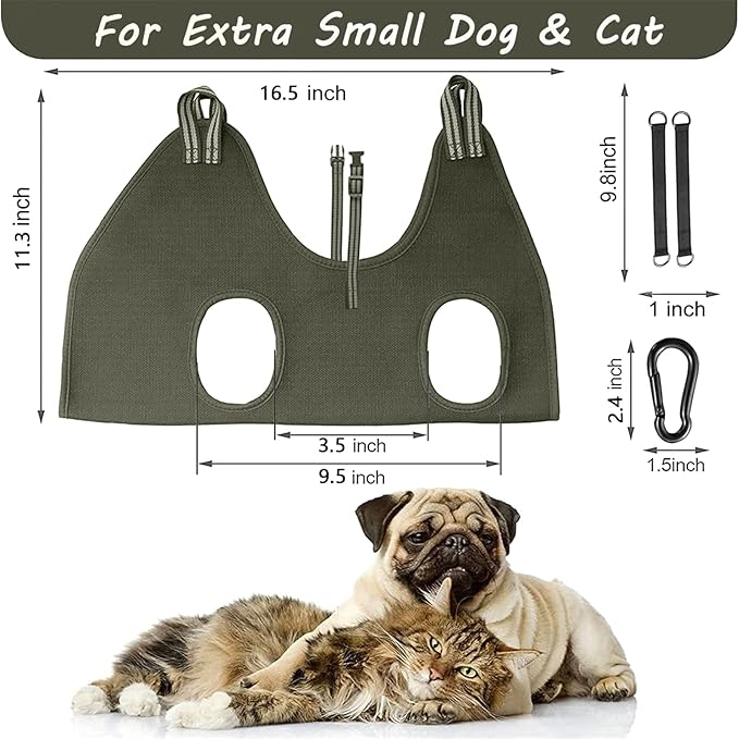 FEEGO Pet Grooming Hammock for Small Dogs & Cats, Dog Grooming Hammock, Pet Grooming Sling, Dog Grooming Harness, Pet Nail Clip Bag for Grooming, Cat Grooming Sling for Trimming Nail and Ear/Eye Care