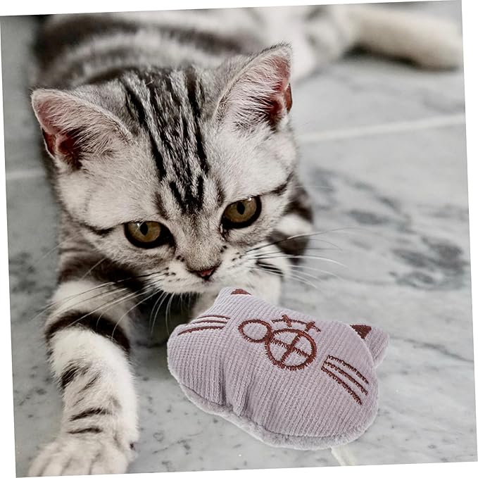 ORFOFE 3pcs Plush Catnip Filled for Cats Indoor Chew and Tease Soft Cat Pillow Interactive Lovely Playset