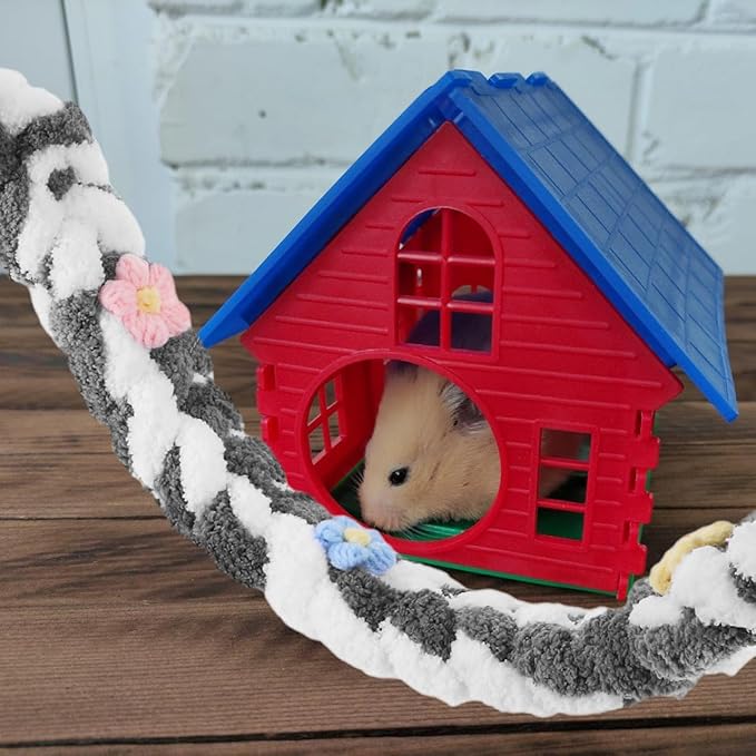YARNOW Climbing Rope Toy for Squirrel, Sugar Gliders, Rats and Ferrets - Multi-Functional Hanging Perch for Bird Cage, Encourages Activity and Enrichment