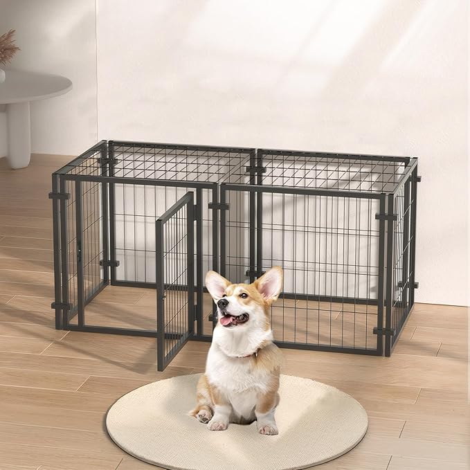 47.2 Inch Large Dog Crate and Playpen for Small Medium Large Breeds Indoor Outdoor Use with Easy Assembly Durable Construction Spacious Design