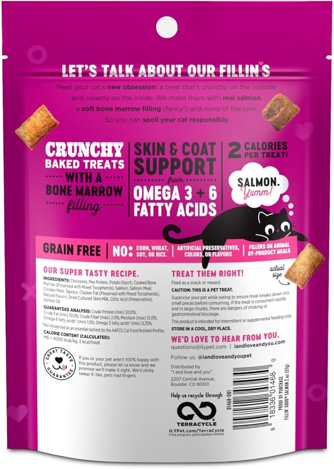 I AND LOVE AND YOU Fillin Good Salmon Flavor with Skin & Coat Support 2 oz (Pack of 6)