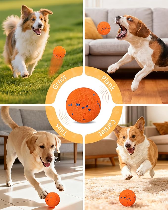 Interactive Dog Ball Toys for Medium & Large Dogs,Self-Moving, Auto-Vibrating,Bouncing Smart Dog Ball That Moves on It's Own Keep Them Busy,3.1″ Chew-Resistant E-TPU,IPX7 Waterproof (Include Gift Bag)