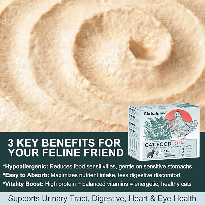 Lickable Creamy Cat Treats for Adult & Senior Cats, Premium Wet Pet Food Delectables Bisque for Cats Dogs Chicken Recipe Protein-Rich - (Pack of 10) 2.8 oz Pouches (Chicken Lickable Wet Pack of 10)
