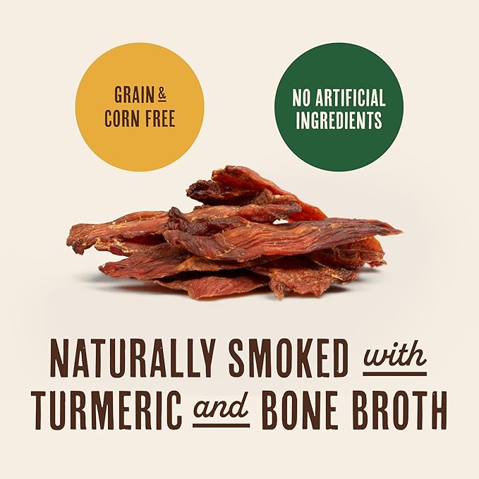 Waggin' Train Smoked Chicken Jerky Tenders for Dogs with Turmeric and Human Grade Bone Broth, Grain and Corn Free, High Protein, Premium Limited Ingredient 100% Real Chicken Dog Treats, 12 oz. Pouch