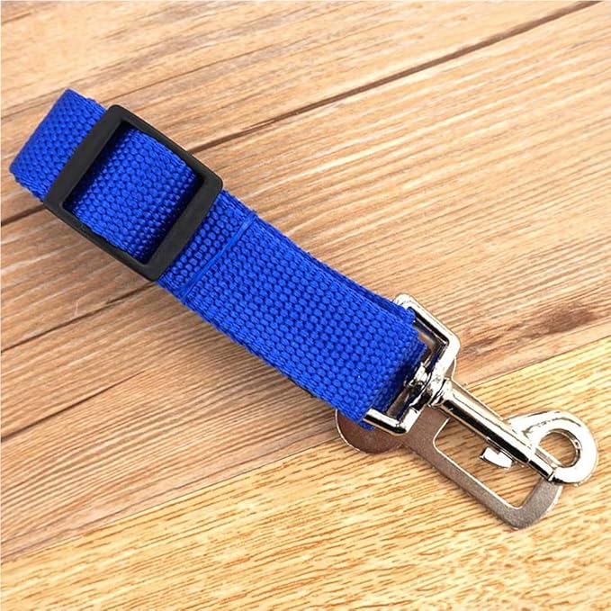 4 Pack Cat Dog Pet Safety Seat Belt Adjustable Clip for Car SUVS Vehicle Harness Lead Leash Seat Tether, (Nylon Fabric- Black, Blue, Red, Purple) (Blue)