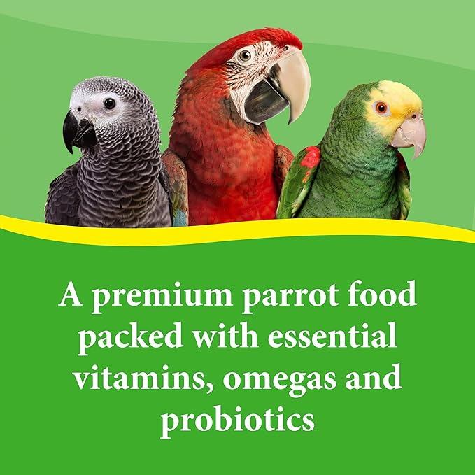 3-D Pet Products Premium Parrot Bird Food Seeds, with Probiotics, Excellent for Parrots, Cockatoos and Macaws 8 lb. Bag