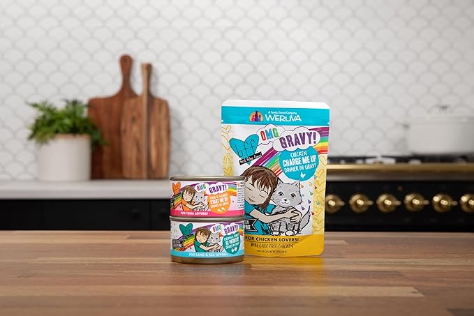 Weruva B.F.F. OMG - Best Feline Friend Oh My Gravy!, Tickle Me Pinks! Variety Pack, 2.8oz Can (Pack of 12)
