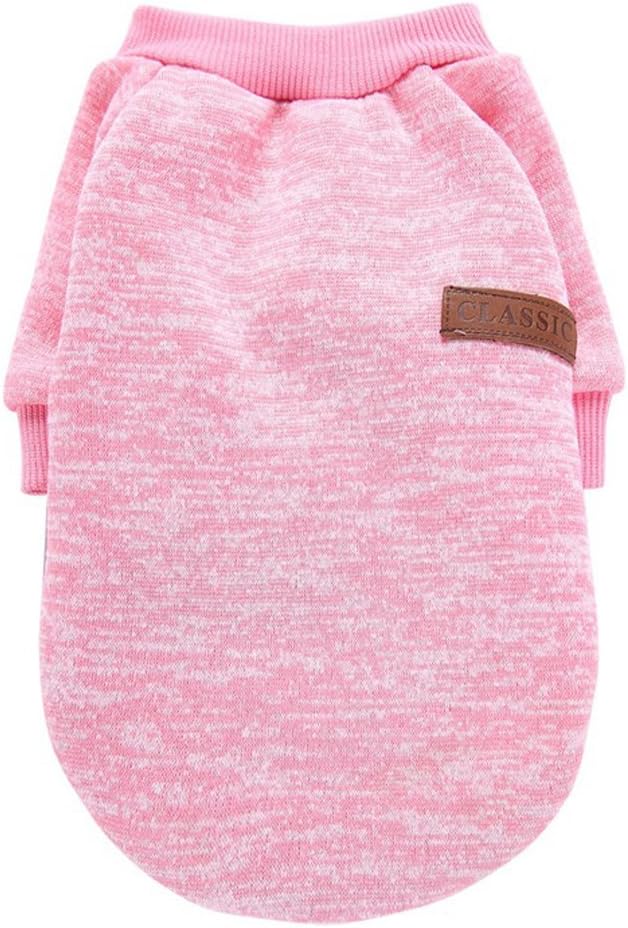 Jecikelon Dog Clothes Dogs Sweater Soft Puppies Clothing Winter Puppy Sweaters Warm Outfit for Dogs Small XXS XS Cat Apparel (Pink, XXS)