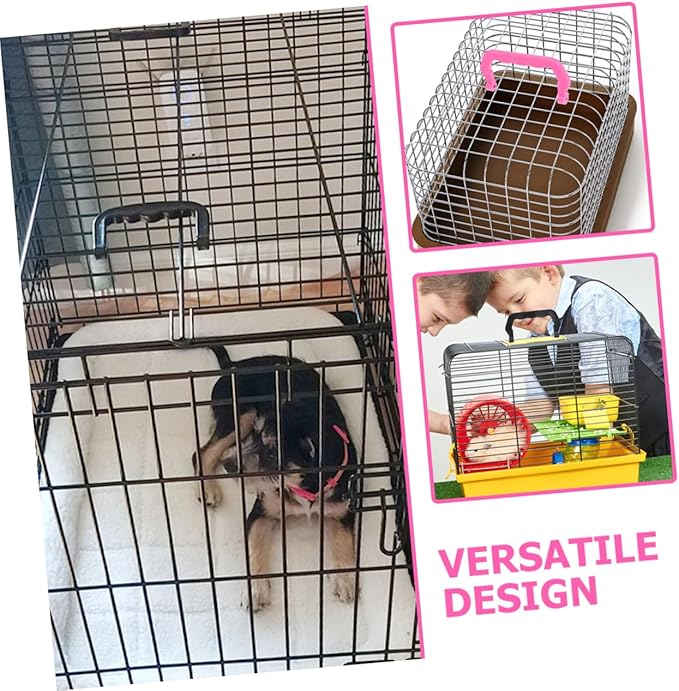 GALPADA 20pcs Portable Plastic Birdcage Handles Hamster Cages Lightweight Easy to Install Black Colors for Pets