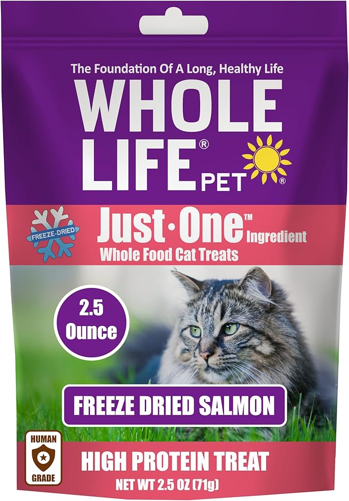 Whole Life Pet Freeze Dried Chicken Cat Treats + Whole Life Pet Just One Salmon - Cat Treats and Toppers