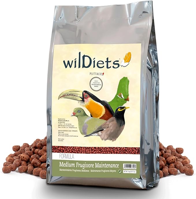 Psittacus Medium Frugivore Maintenance 6.6 lb | Low-Iron Breeding Pellet Diet for Medium Sized Fruit Eating Softbills Toucans Mynahs Turacos | Premium Food for Birds, 100% no-GMO