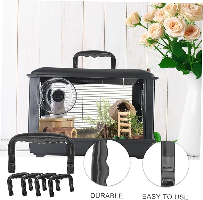 VANZACK 5pcs Portable Plastic Handles for Pet Cages Lightweight Easy Use Bird Cage Handles for Hamsters and Comfortable Grip for Outdoor Carrying