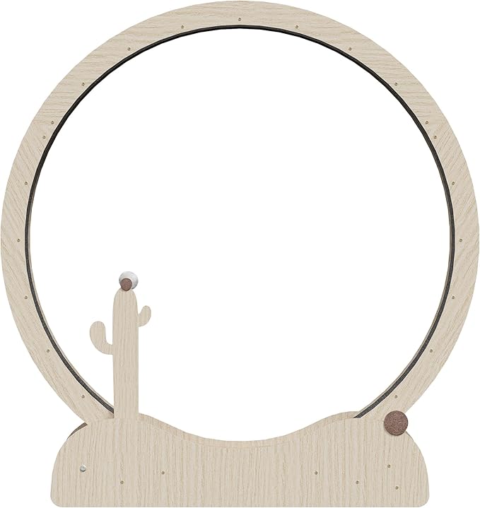 JungleA Large Cat Exercise Wheel 47 Inch - Spacious Cat Wheel with Detachable Teaser and Scratching Post for Indoor Cats, Featuring Safety Lock & Low Noise Design for Most Cats