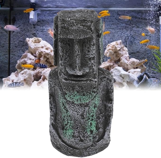 6.7 Inch Resin Roman Statue Aquarium Ornament Retro Sculpture Synthetic Fish Tank Decoration for Aquatic Pets