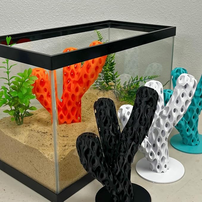 Chatelet REEFSHAPE Aquatic Branch Haven – Vertical Reef Shelter with 3-Limb Branch Design, Aquarium Safe Structure for Fish, Shrimp, Microorganisms, & Aquatic Pets (White)