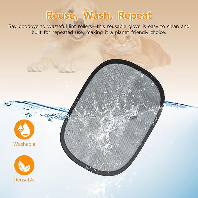 Pet Hair Remover - 2025 New Electrostatic Magic Brush Pet Hair Remover Glove, Reusable Cat & Dog Hair Remover Tool for Clothing, Couch, Furniture, Carpet, Car Seat, Cat Grooming Glove, 2 PCS
