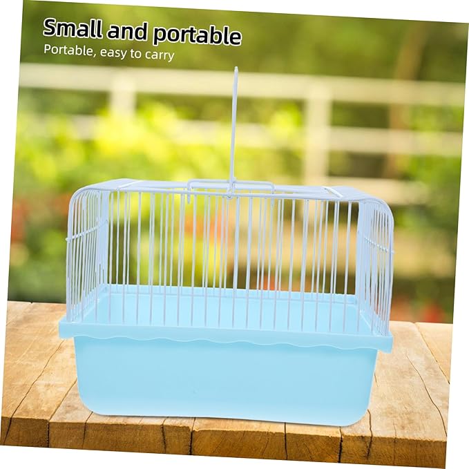 ibasenice Portable Lightweight Bird Carrier Cage for Small Pets Versatile Travel Indoor Use for Lovebirds Parakeets Cockatiels and Finches Observation Window