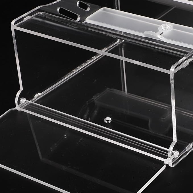 Unomor Automatic Rutin Chicken Acrylic Food Feeder Small Feeding Trough for Parrots Bird Cage Pet Breeding Use