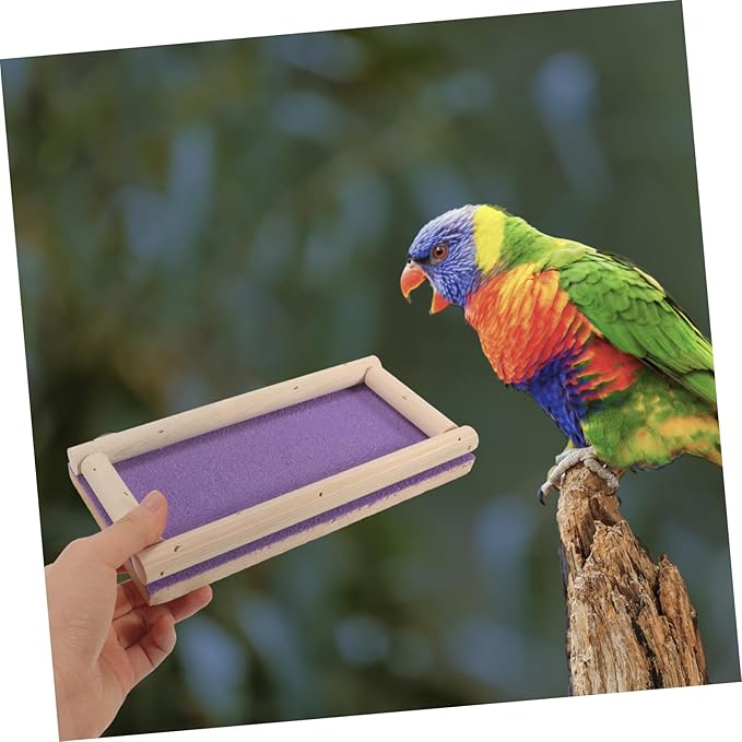 GANAZONO Parrot Hamster Wooden Platform Bird Climbing Perch Safe Wooden Toy Parakeet Accessory Bird Cage Stand Natural Material