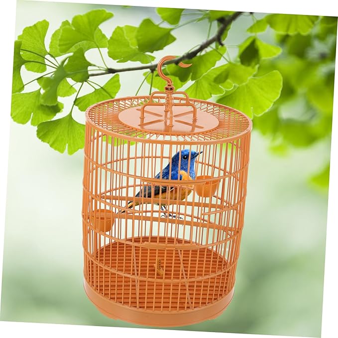 Plastic Hanging Bird Cage Featuring Lockable Entry for Small Birds and Parrots Multi-Functional Small Animal Cage Lightweight and Practical Pet Habitat for Hamsters and Parakeets