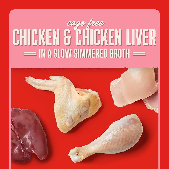 Stella & Chewy's Cage Free Chicken & Chicken Liver Shredrs - Premium Dog Food Pouches - Perfect for Picky Eaters - 12 Pack, 2.8oz Each